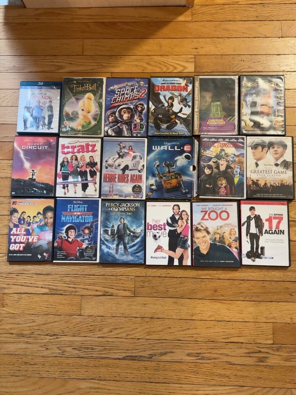 Kids Family DVD Lot 18 Disney Pixar Tinker Bell How Train Dragon Puss Boots